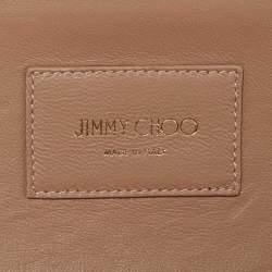 Jimmy Choo Silver Coarse Glitter Ellipse Clutch