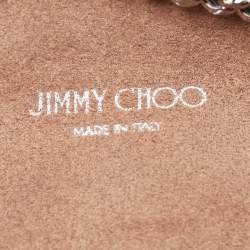 Pre Owned Jimmy Choo Silver Snakeskin Lockett City Shoulder Bag