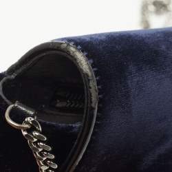 Pre Owned Jimmy Choo Midnight Blue Velvet Mini Ruby Chain Crossbody Bag