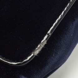 Pre Owned Jimmy Choo Midnight Blue Velvet Mini Ruby Chain Crossbody Bag