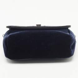 Pre Owned Jimmy Choo Midnight Blue Velvet Mini Ruby Chain Crossbody Bag