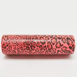مملوكة مسبقًا Jimmy Choo Neon Pink/Black Leopard Print Vinyl Twill Tube Clutch