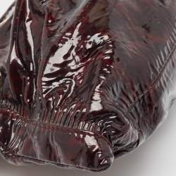 Pre Owned Jimmy Choo Burgundy Patent Leather Oversized Rio Chain Clutch