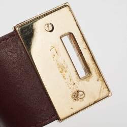 Pre Owned Jimmy Choo Burgundy Patent Leather Oversized Rio Chain Clutch