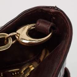 Pre Owned Jimmy Choo Burgundy Patent Leather Oversized Rio Chain Clutch