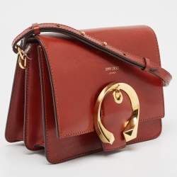 Jimmy Choo Rust Leather Madeline Shoulder Bag
