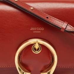 Jimmy Choo Rust Leather Madeline Shoulder Bag