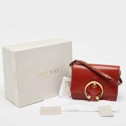 Jimmy Choo Rust Leather Madeline Shoulder Bag