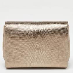 Jimmy Choo Gold/Brown Leather and Snakeskin Ava Crossbody Bag