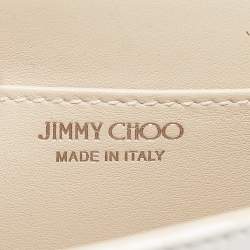 Jimmy Choo Cream Croc Embossed Leather Mini Paris Crossbody Bag