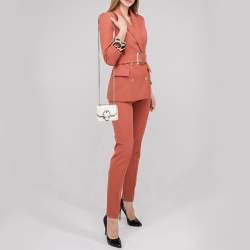 Jimmy Choo Cream Croc Embossed Leather Mini Paris Crossbody Bag