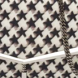 Jimmy Choo Black/White Star Print Wool Elish Chain Clutch