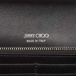 Jimmy Choo Black/White Star Print Wool Elish Chain Clutch