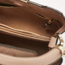 Jimmy Choo Beige Leather Mini Avenue Top Handle Bag