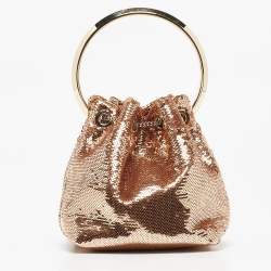 Jimmy Choo Gold Sequins Bon Bon Bucket Bag