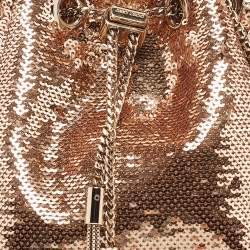 Jimmy Choo Gold Sequins Bon Bon Bucket Bag