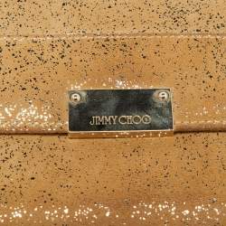 Jimmy Choo Gold Glitter Suede Reese Clutch