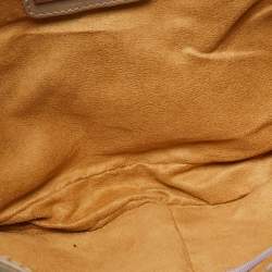 Jimmy Choo Beige Suede and Leather Flap Shoulder Bag