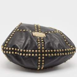 Jimmy Choo Black Leather Studded Hobo