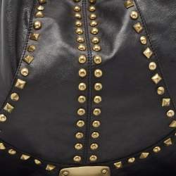 Jimmy Choo Black Leather Studded Hobo