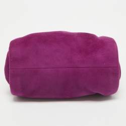 Jimmy Choo Purple Suede Metal Knot Chain Clutch