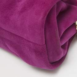 Jimmy Choo Purple Suede Metal Knot Chain Clutch