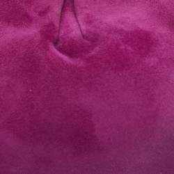 Jimmy Choo Purple Suede Metal Knot Chain Clutch