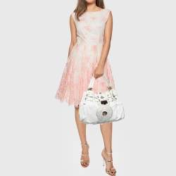 Pre Owned Jimmy Choo White Leather Studded Ramona Shoulder Bag