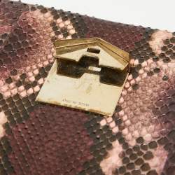 Pre Owned Jimmy Choo Burgundy/Multicolor Python Lockett City Shoulder Bag