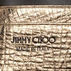 Pre Owned Jimmy Choo Gold Textured Leather Callie Shoulder Bag