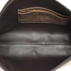 Pre Owned Jimmy Choo Gold Textured Leather Callie Shoulder Bag