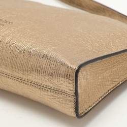 Pre Owned Jimmy Choo Gold Textured Leather Callie Shoulder Bag