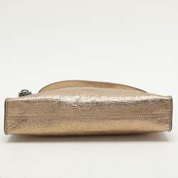 Pre Owned Jimmy Choo Gold Textured Leather Callie Shoulder Bag