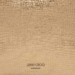 Pre Owned Jimmy Choo Gold Textured Leather Callie Shoulder Bag