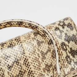 Pre Owned Jimmy Choo Beige/Black Water Snake Rosalie Satchel