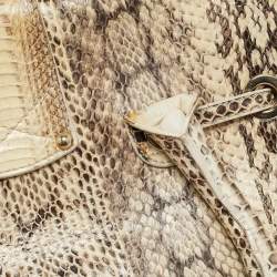 Pre Owned Jimmy Choo Beige/Black Water Snake Rosalie Satchel