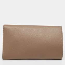 Pre Owned Jimmy Choo Dark Beige Leather Reese Clutch