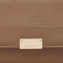 Pre Owned Jimmy Choo Dark Beige Leather Reese Clutch