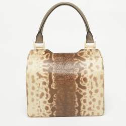 Jimmy Choo Tricolor Karung Leather Top Handle Bag