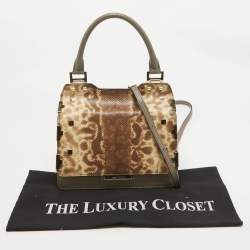 Jimmy Choo Tricolor Karung Leather Top Handle Bag