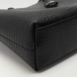 Jimmy Choo Black Croc Embossed Leather Deelan Tote