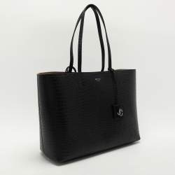 Jimmy Choo Black Croc Embossed Leather Deelan Tote