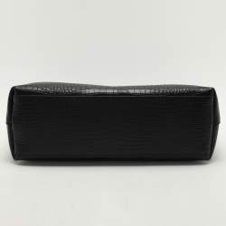Jimmy Choo Black Croc Embossed Leather Deelan Tote
