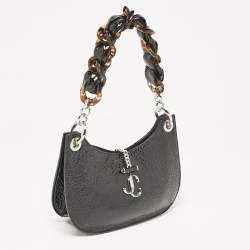 مملوكة مسبقًا Jimmy Choo Black Patent Leather Varenne Hobo