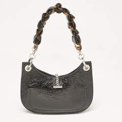 مملوكة مسبقًا Jimmy Choo Black Patent Leather Varenne Hobo