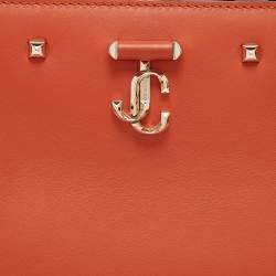 Pre Owned Jimmy Choo Orange Leather Varenne Tote