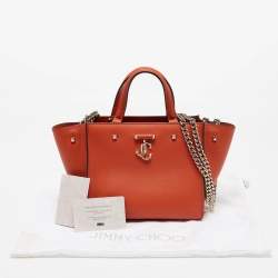 Pre Owned Jimmy Choo Orange Leather Varenne Tote