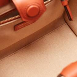 Pre Owned Jimmy Choo Orange Leather Varenne Tote