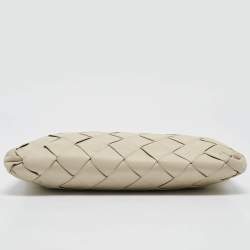 Jimmy Choo White Leather Woven Zulu Clutch