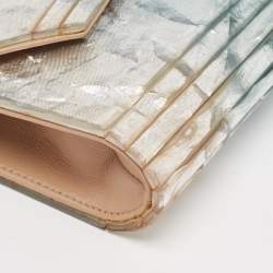 Pre Owned Jimmy Choo Multicolor Acrylic and Velvet Candy Chain Clutch